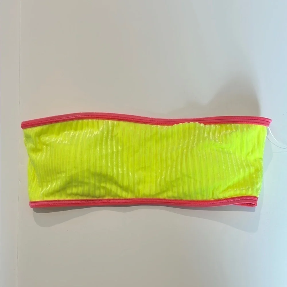 Dippin' Daisy's Fluorescent yellow bikini swim tub top size small new